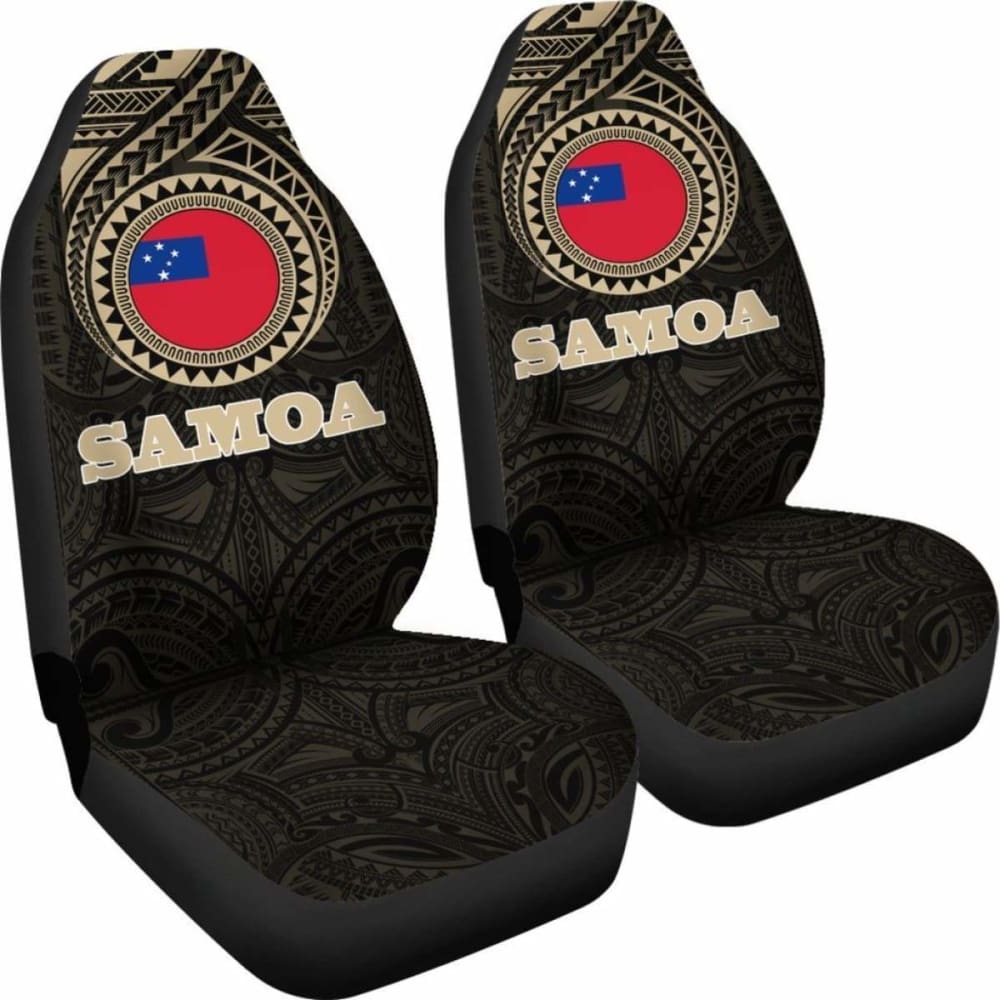 Samoa Car Seat Covers - Samoa Flag Polynesian Tattoo (Set Of Two) - 2 7 1 174914 - YourCarButBetter