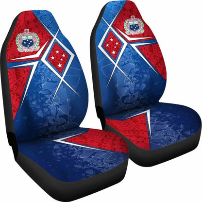 Samoa Car Seat Covers - Samoa Flag With Polynesian Patterns - 105905 - YourCarButBetter