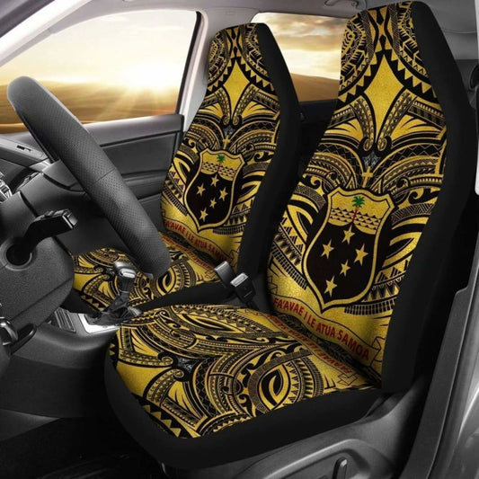 Samoa Car Seat Covers Polynesian Samoa Coat Of Arms Gold 174914 - YourCarButBetter
