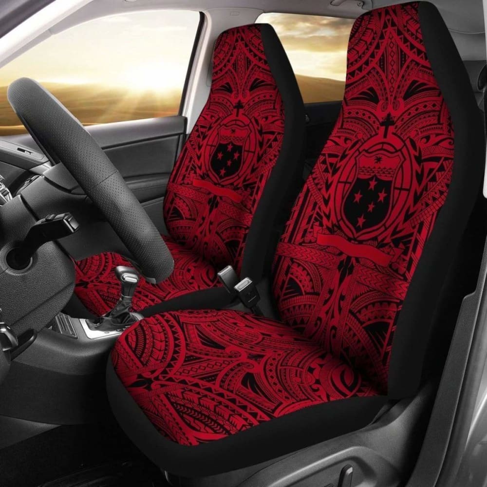 Samoa Car Seat Covers Polynesian Samoa Coat Of Arms (Red) 174914 - YourCarButBetter