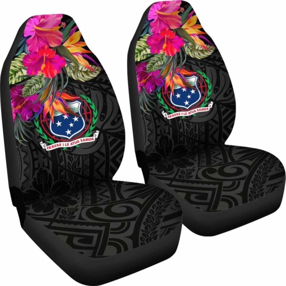 Samoa Car Seat Covers - Polynesian Hibiscus Pattern - 232125 - YourCarButBetter