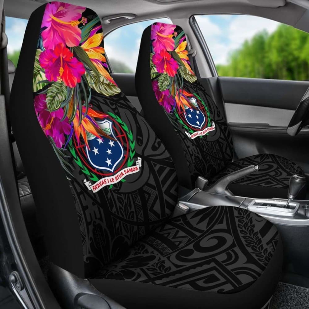 Samoa Car Seat Covers - Polynesian Hibiscus Pattern - 232125 - YourCarButBetter