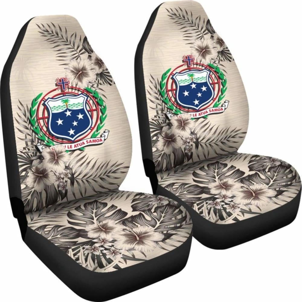 Samoa Car Seat Covers The Beige Hibiscus (Set Of Two) 7 232125 - YourCarButBetter