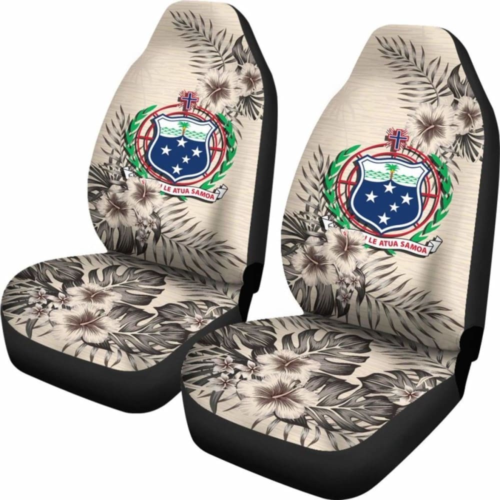 Samoa Car Seat Covers The Beige Hibiscus (Set Of Two) 7 232125 - YourCarButBetter