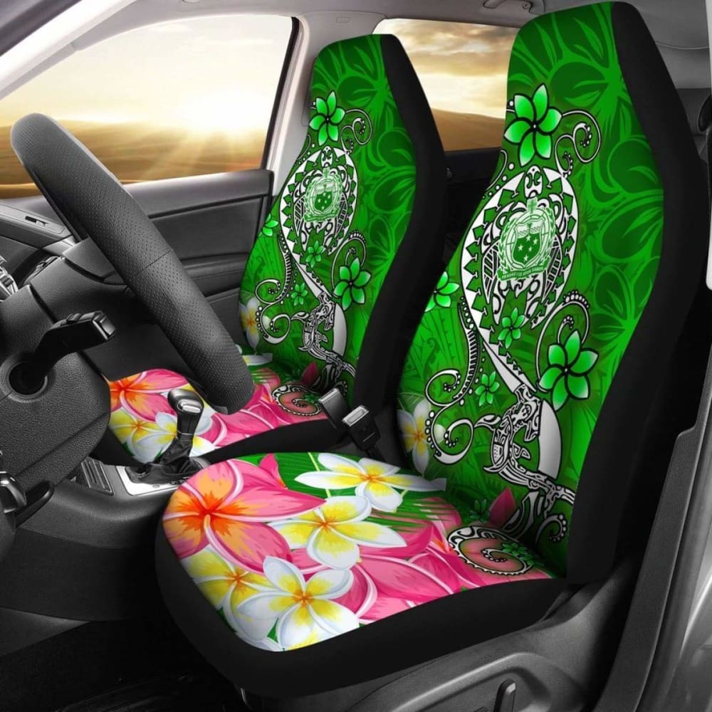 Samoa Car Seat Covers - Turtle Plumeria (Green) - 091114 - YourCarButBetter