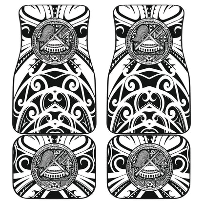 Samoa Custom Tatau White Patterns Car Floor Mats 211904 - YourCarButBetter