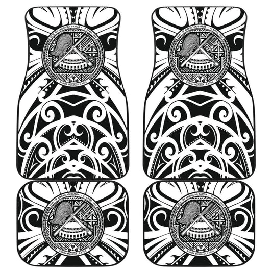 Samoa Custom Tatau White Patterns Car Floor Mats 211904 - YourCarButBetter