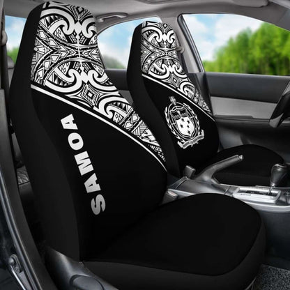 Samoa Polynesian Car Seat Covers - Black Curve - 105905 - YourCarButBetter
