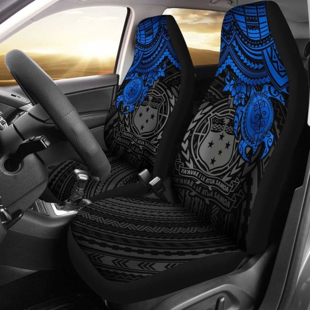 Samoa Polynesian Car Seat Covers - Blue Turtle - Amazing 091114 - YourCarButBetter