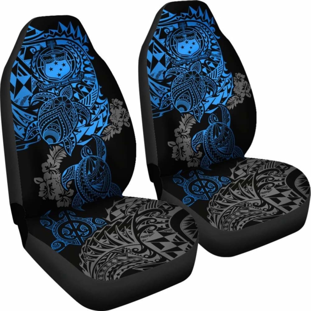 Samoa Polynesian Car Seat Covers - Blue Turtle Flowing - Amazing 091114 - YourCarButBetter