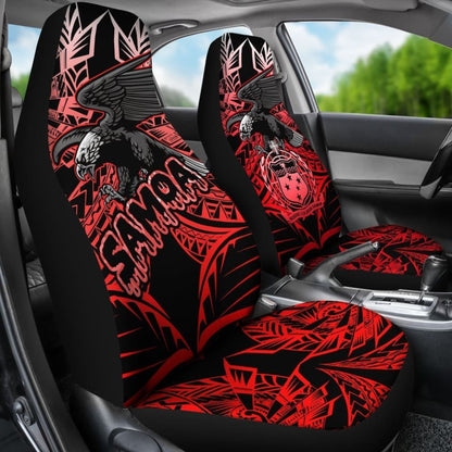 Samoa Polynesian Car Seat Covers - Eagle Tribal Pattern Red - 093223 - YourCarButBetter