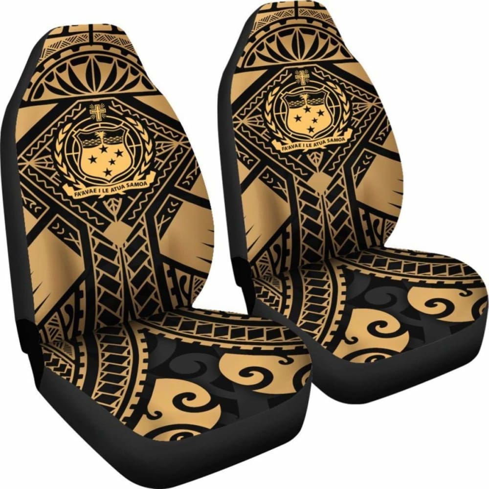 Samoa Polynesian Car Seat Covers - Samoa Gold Seal With Polynesian Tattoo - 174914 - YourCarButBetter