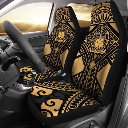 Samoa Polynesian Car Seat Covers - Samoa Gold Seal With Polynesian Tattoo - 174914 - YourCarButBetter