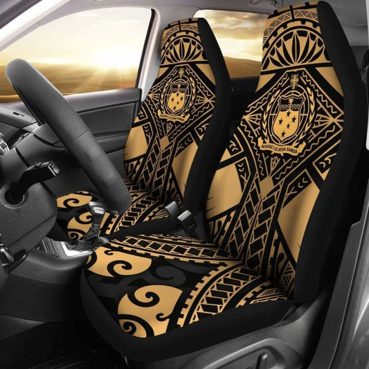 Samoa Polynesian Car Seat Covers - Samoa Gold Seal With Polynesian Tattoo - 174914 - YourCarButBetter