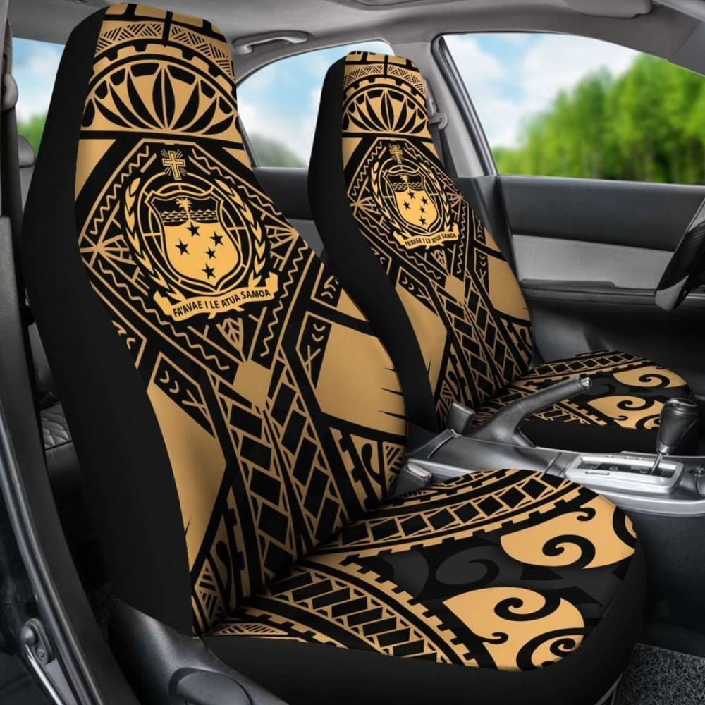 Samoa Polynesian Car Seat Covers - Samoa Gold Seal With Polynesian Tattoo - 174914 - YourCarButBetter