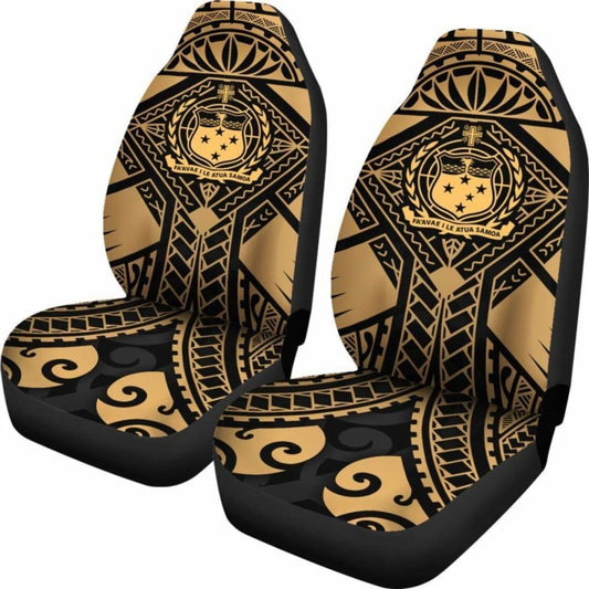 Samoa Polynesian Car Seat Covers - Samoa Gold Seal With Polynesian Tattoo - 174914 - YourCarButBetter