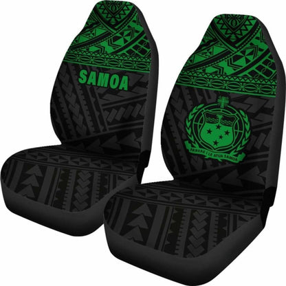 Samoa Polynesian Car Seat Covers Green - 105905 - YourCarButBetter