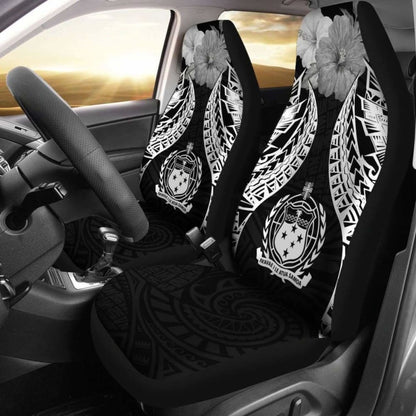 Samoa Polynesian Car Seat Covers Pride Seal And Hibiscus Black - 232125 - YourCarButBetter
