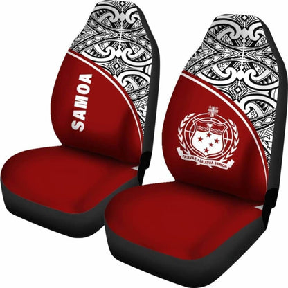 Samoa Polynesian Car Seat Covers - Red Curve - 105905 - YourCarButBetter