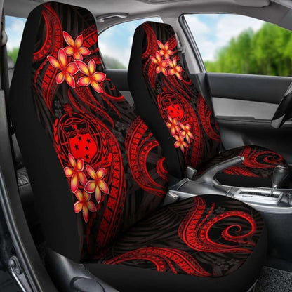 Samoa Polynesian Car Seat Covers - Red Plumeria - 105905 - YourCarButBetter