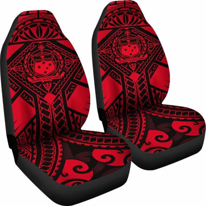Samoa Polynesian Car Seat Covers - Samoa Red Seal With Polynesian Tattoo - 174914 - YourCarButBetter