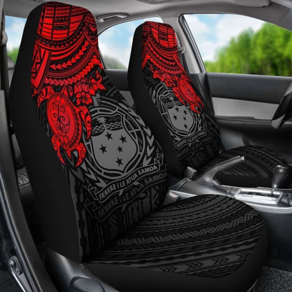 Samoa Polynesian Car Seat Covers - Red Turtle - Amazing 091114 - YourCarButBetter
