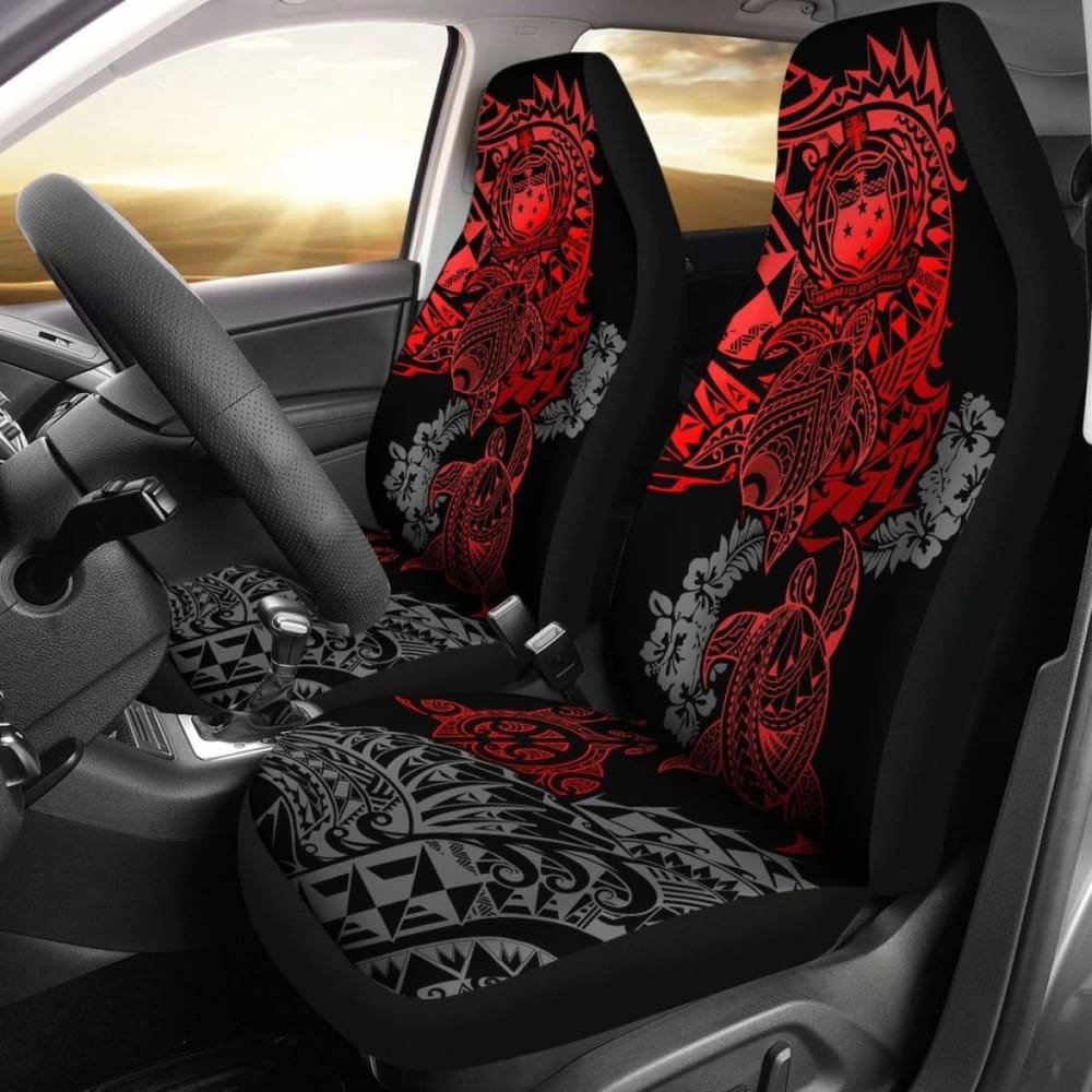 Samoa Polynesian Car Seat Covers - Red Turtle Flowing - Amazing 091114 - YourCarButBetter