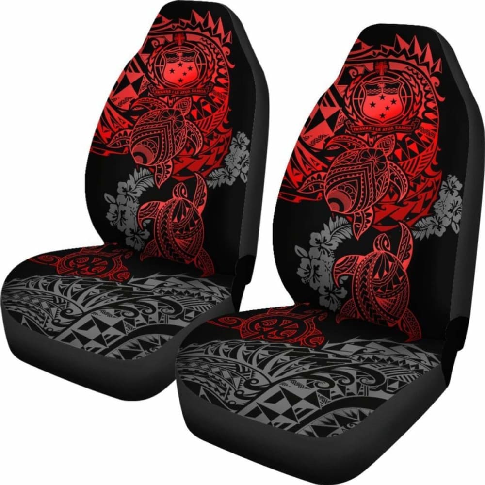 Samoa Polynesian Car Seat Covers - Red Turtle Flowing - Amazing 091114 - YourCarButBetter