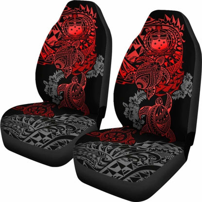 Samoa Polynesian Car Seat Covers - Red Turtle Flowing - Amazing 091114 - YourCarButBetter