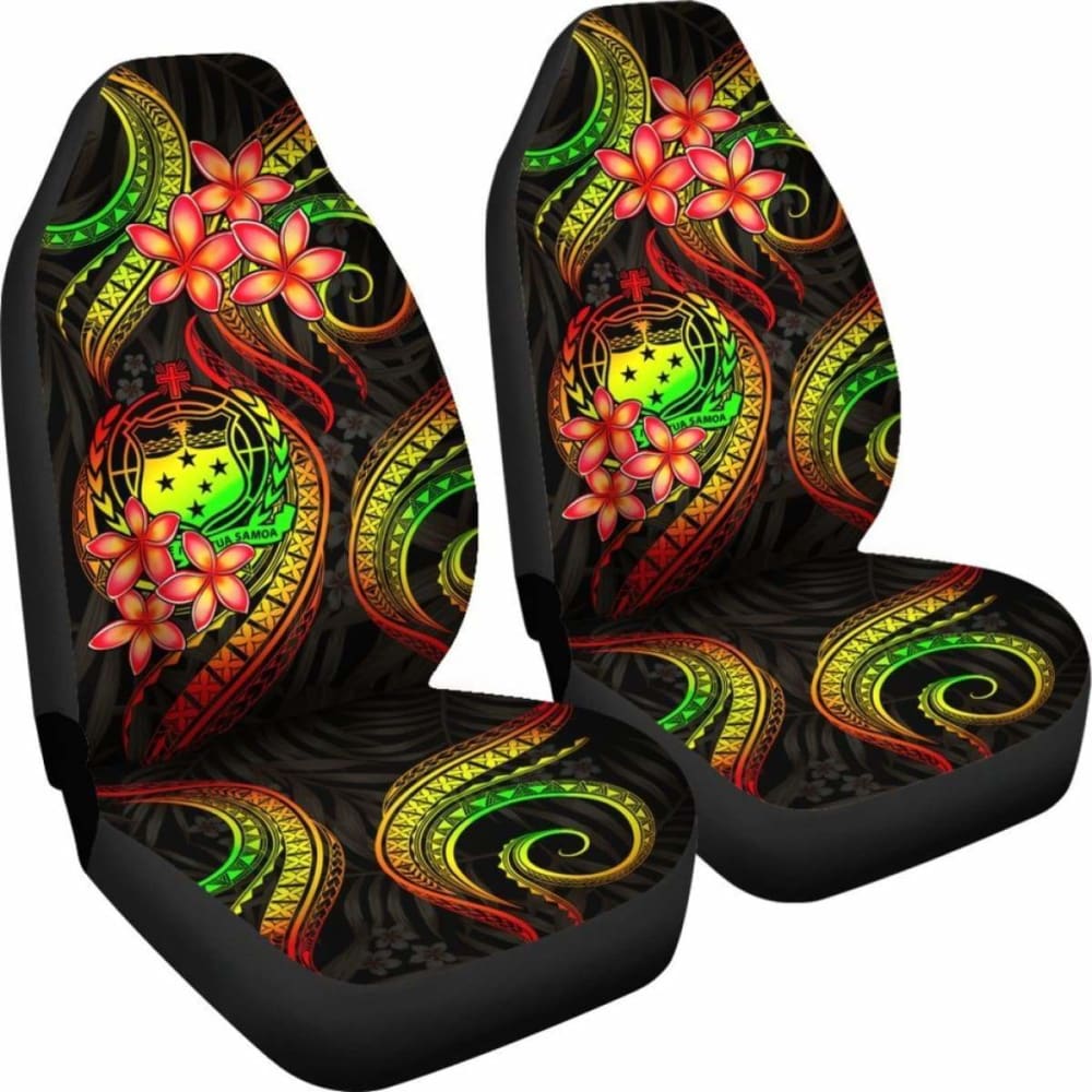 Samoa Polynesian Car Seat Covers - Reggae Plumeria - 105905 - YourCarButBetter