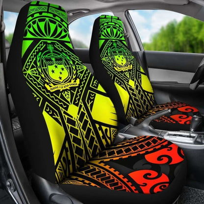 Samoa Polynesian Car Seat Covers - Samoa Reggae Seal With Polynesian Tattoo - 174914 - YourCarButBetter