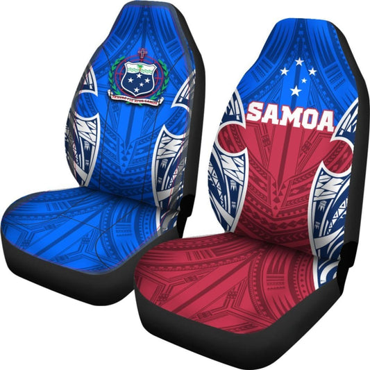 Samoa Polynesian Car Seat Covers - Samoan Pattern With Seal - 093223 - YourCarButBetter