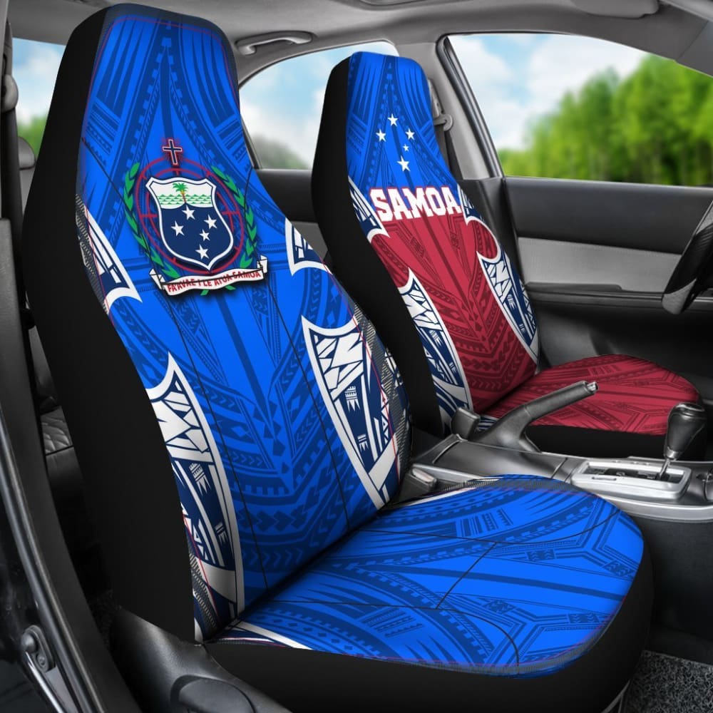 Samoa Polynesian Car Seat Covers - Samoan Pattern With Seal - 093223 - YourCarButBetter