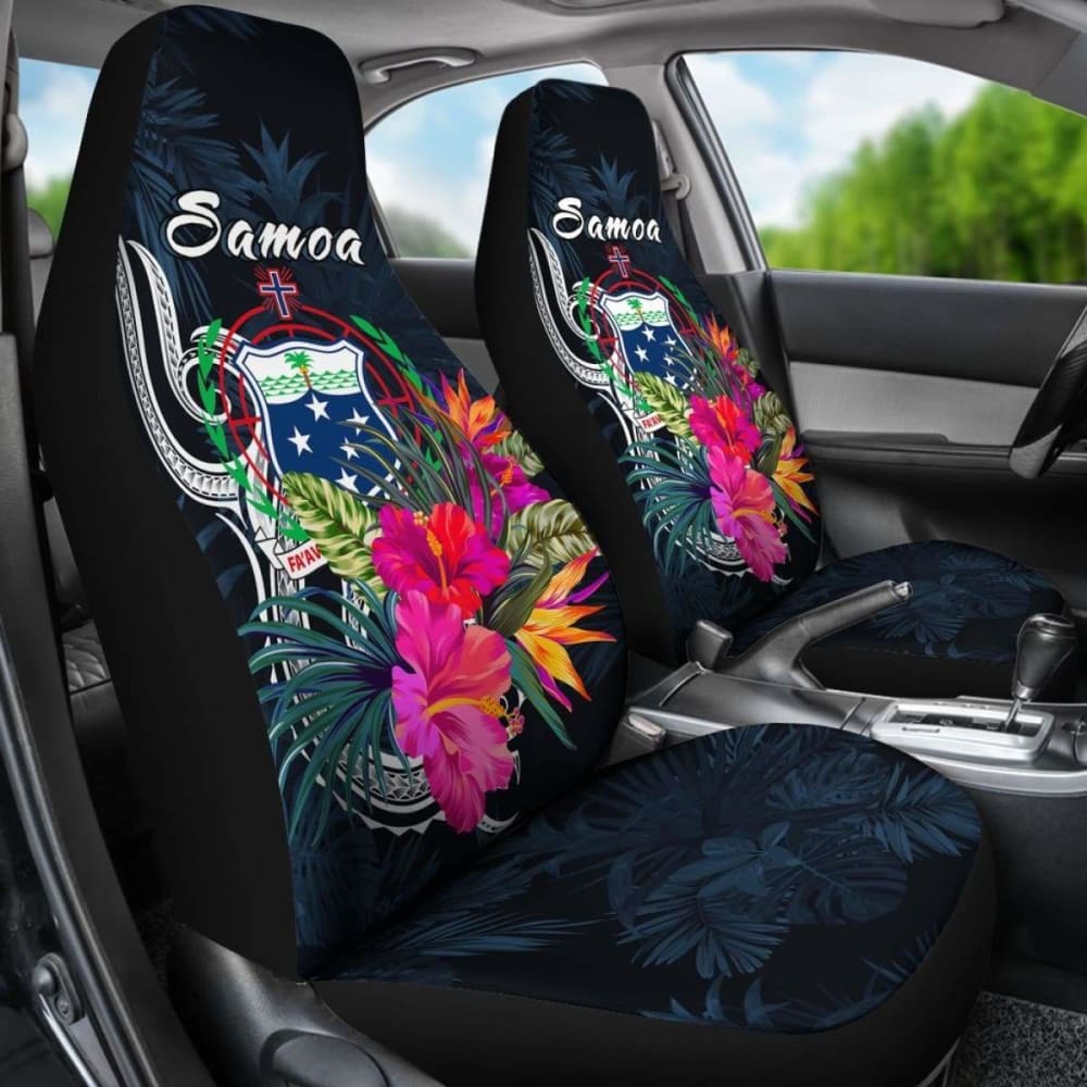 Samoa Polynesian Car Seat Covers - Tropical Flowers - 105905 - YourCarButBetter
