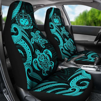 Samoa Polynesian Car Seat Covers - Turquoise Tentacle Turtle - 091114 - YourCarButBetter