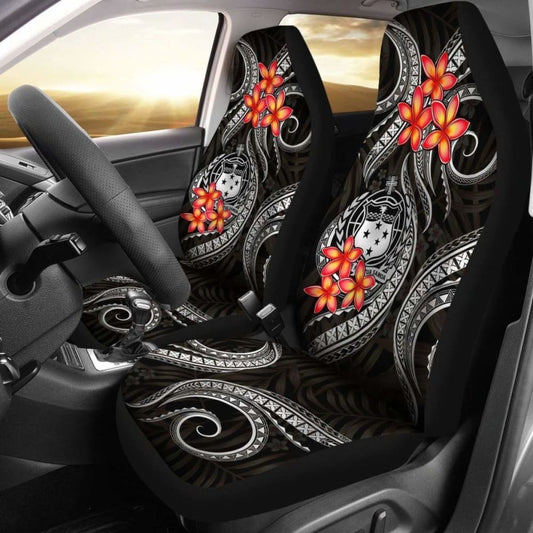 Samoa Polynesian Car Seat Covers - White Plumeria - 105905 - YourCarButBetter