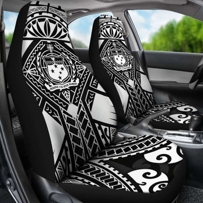 Samoa Polynesian Car Seat Covers - Samoa White Seal With Polynesian Tattoo - 174914 - YourCarButBetter