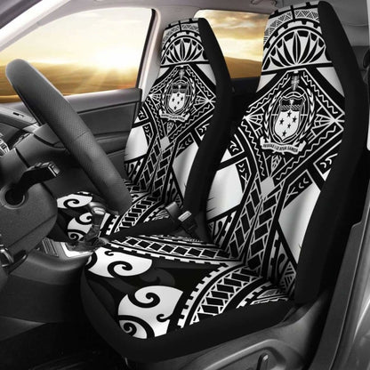Samoa Polynesian Car Seat Covers - Samoa White Seal With Polynesian Tattoo - 174914 - YourCarButBetter