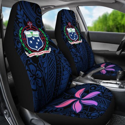 Samoa Seal In Polynesian Tattoo Blue Style Car Seat Covers 211904 - YourCarButBetter
