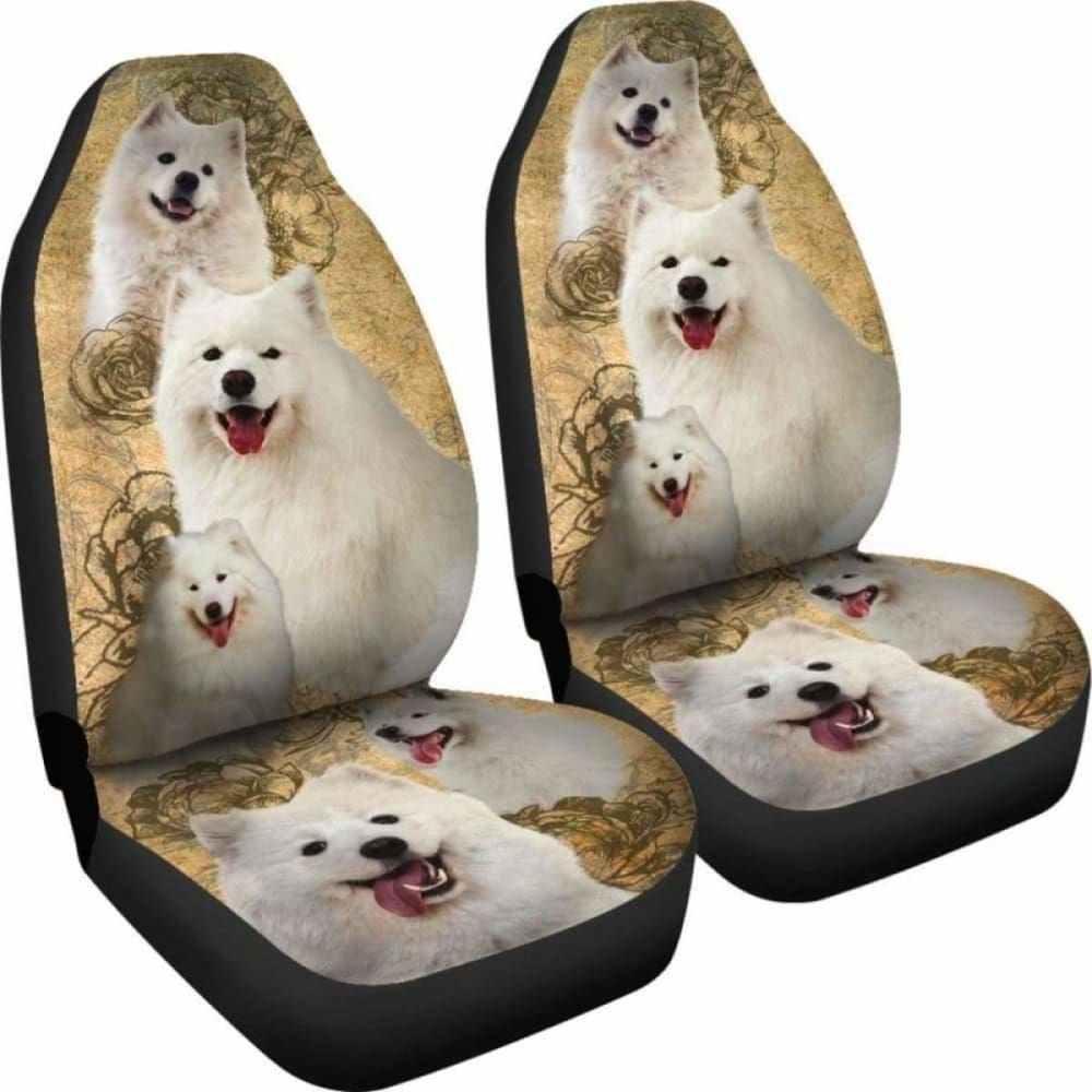 Samoyed Dogs Pets Animals Car Seat Covers 090629 - YourCarButBetter