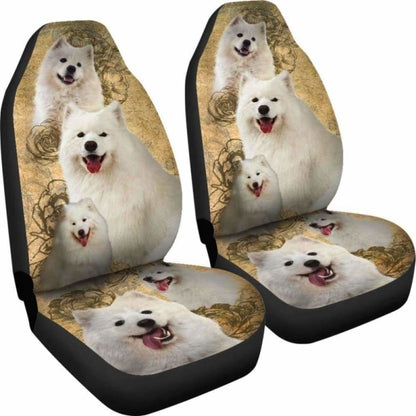 Samoyed Dogs Pets Animals Car Seat Covers 090629 - YourCarButBetter
