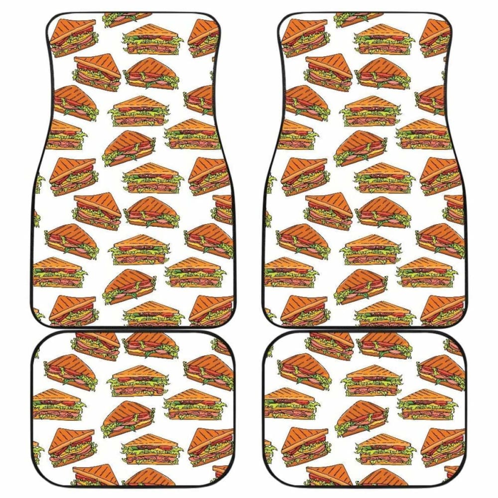 Sandwich Pattern Print Design 02 Front And Back Car Mats 160830 - YourCarButBetter