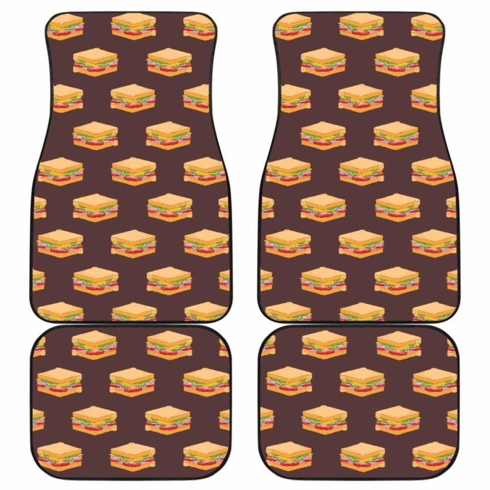 Sandwich Pattern Print Design 04 Front And Back Car Mats 160830 - YourCarButBetter