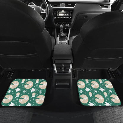Santa Claus And Reindeer In Christmas Night Car Floor Mats 210601 - YourCarButBetter