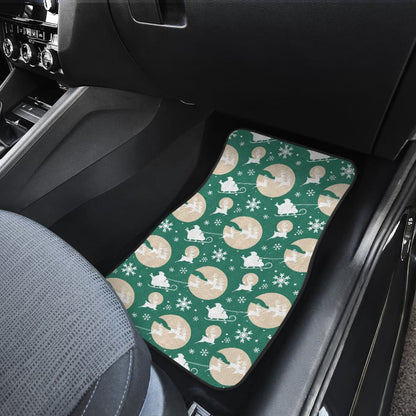 Santa Claus And Reindeer In Christmas Night Car Floor Mats 210601 - YourCarButBetter