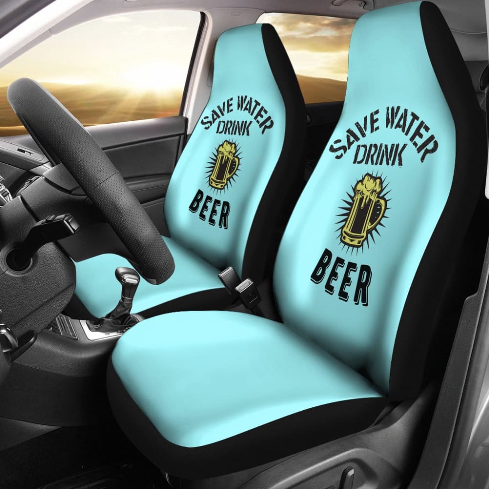Save Water Drink Beer Car Seat Covers 210206 - YourCarButBetter