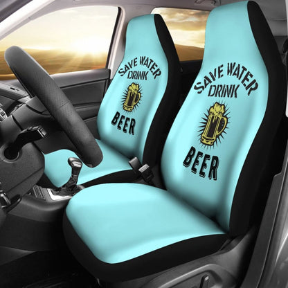 Save Water Drink Beer Car Seat Covers 210206 - YourCarButBetter