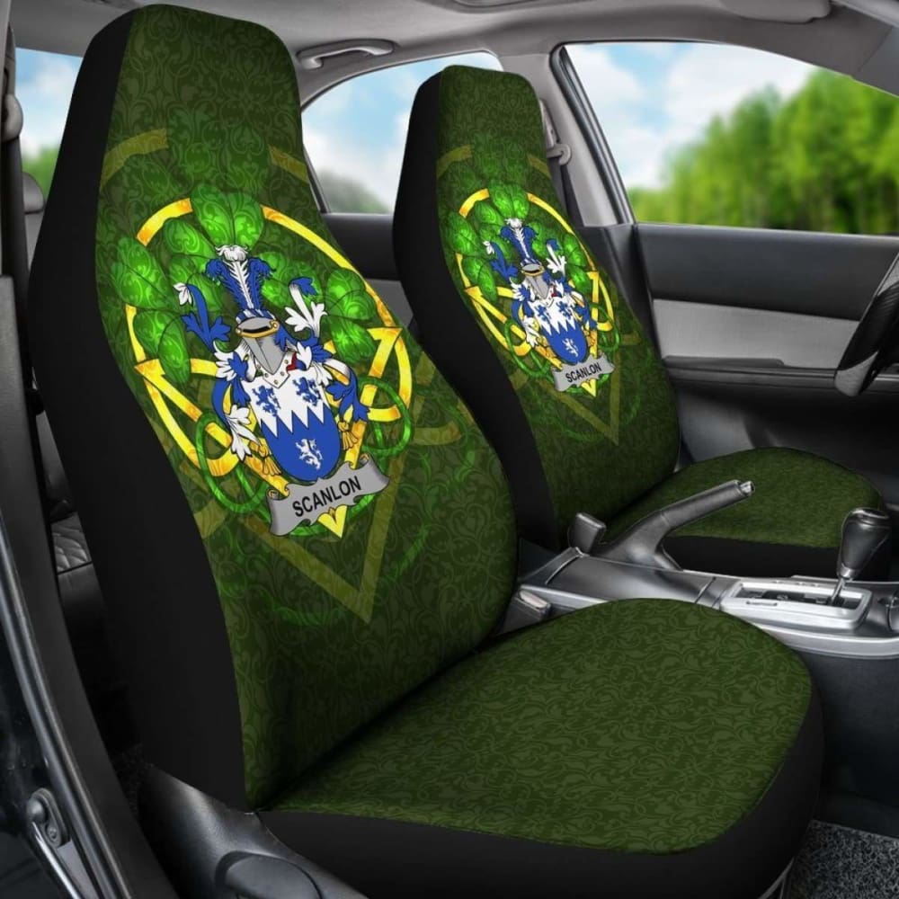 Scanlon Or O’Scanlan Ireland Car Seat Cover Celtic Shamrock (Set Of Two) 154230 - YourCarButBetter