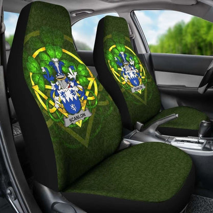 Scanlon Or O’Scanlan Ireland Car Seat Cover Celtic Shamrock (Set Of Two) 154230 - YourCarButBetter
