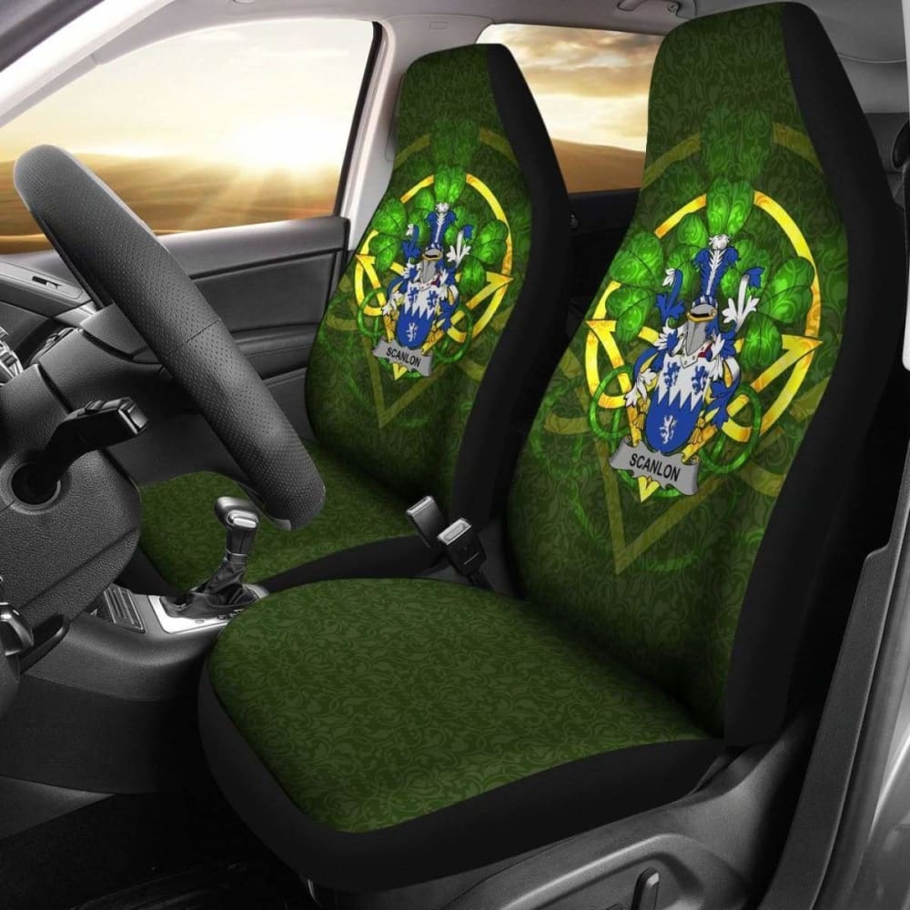 Scanlon Or O’Scanlan Ireland Car Seat Cover Celtic Shamrock (Set Of Two) 154230 - YourCarButBetter